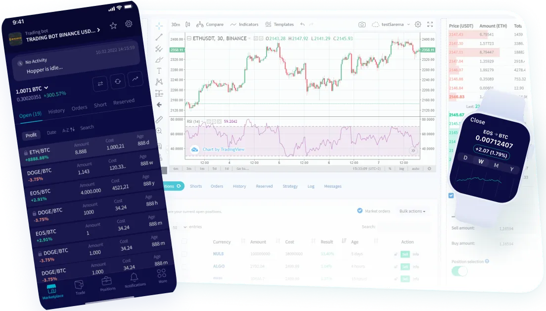 CoinStacker trading bots and portfolio controls